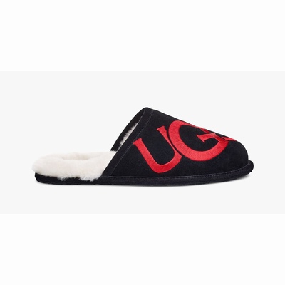 Chinelos UGG Scuff Logo Homem Pretas | PT-RLWON